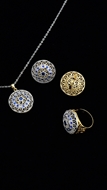 Picture of Unique Design Hollow Out Multi-Tone Plated 3 Pieces Jewelry Sets