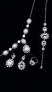 Picture of High Quality Platinum Plated Transparent 4 Pieces Jewelry Sets