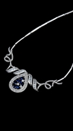 Picture of Simple And Elegant Cubic Zirconia Dark Blue 3 Pieces Jewelry Sets