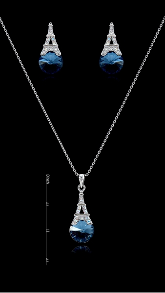 Picture of Well Designed Platinum Plated Swarovski Element 2 Pieces Jewelry Sets