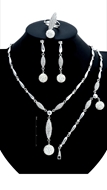 Picture of Professional Platinum Plated Zine-Alloy 4 Pieces Jewelry Sets