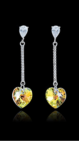 Picture of Excellent Quality  Swarovski Element Platinum Plated Drop & Dangle