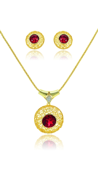 Picture of Being Confident In  Original Design Gold Plated 2 Pieces Jewelry Sets