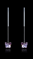 Picture of Cost Worthy Swarovski Element Platinum Plated Drop & Dangle