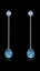 Show details for The Biggest Stock For  Sea Blue Platinum Plated Drop & Dangle