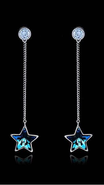 Picture of Purchase Colourful Platinum Plated Drop & Dangle