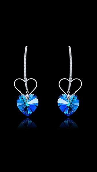 Picture of Wholesale Online Platinum Plated Heart & Love Drop & Dangle