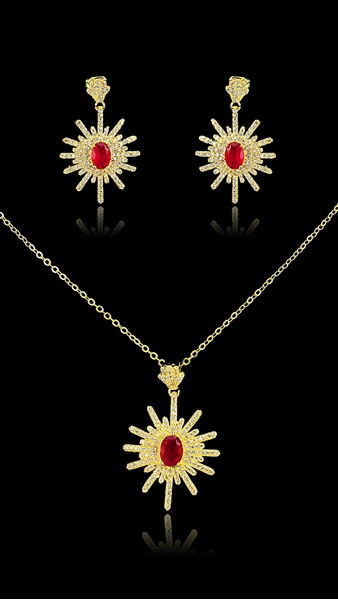Picture of Trendy Brass Cubic Zirconia 2 Pieces Jewelry Sets