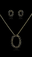 Picture of Online Wholesale Cubic Zirconia Gold Plated 2 Pieces Jewelry Sets