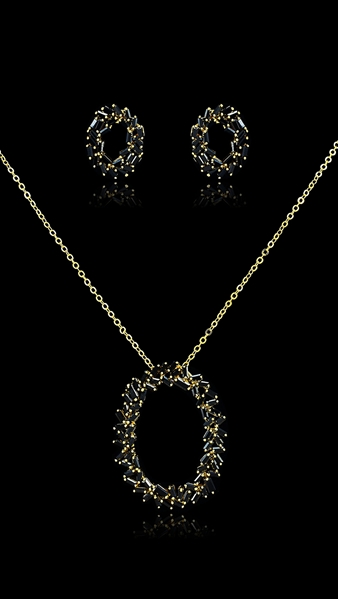 Picture of Online Wholesale Cubic Zirconia Gold Plated 2 Pieces Jewelry Sets