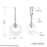 Picture of Trendy White Platinum Plated Drop & Dangle