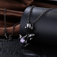 Picture of China No.1 Watches Export Purple Gunmetel Plated Necklaces & Pendants