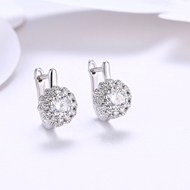 Picture of Innovative And Creative Platinum Plated Huggies Earrings