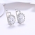 Picture of Good Performance Platinum Plated Green Huggies Earrings