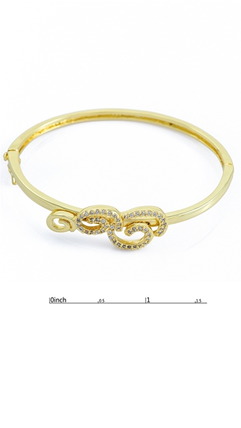 Picture of Online Cubic Zirconia Gold Plated Bangles