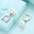Picture of Charming Platinum Plated Venetian Pearl Huggies Earrings
