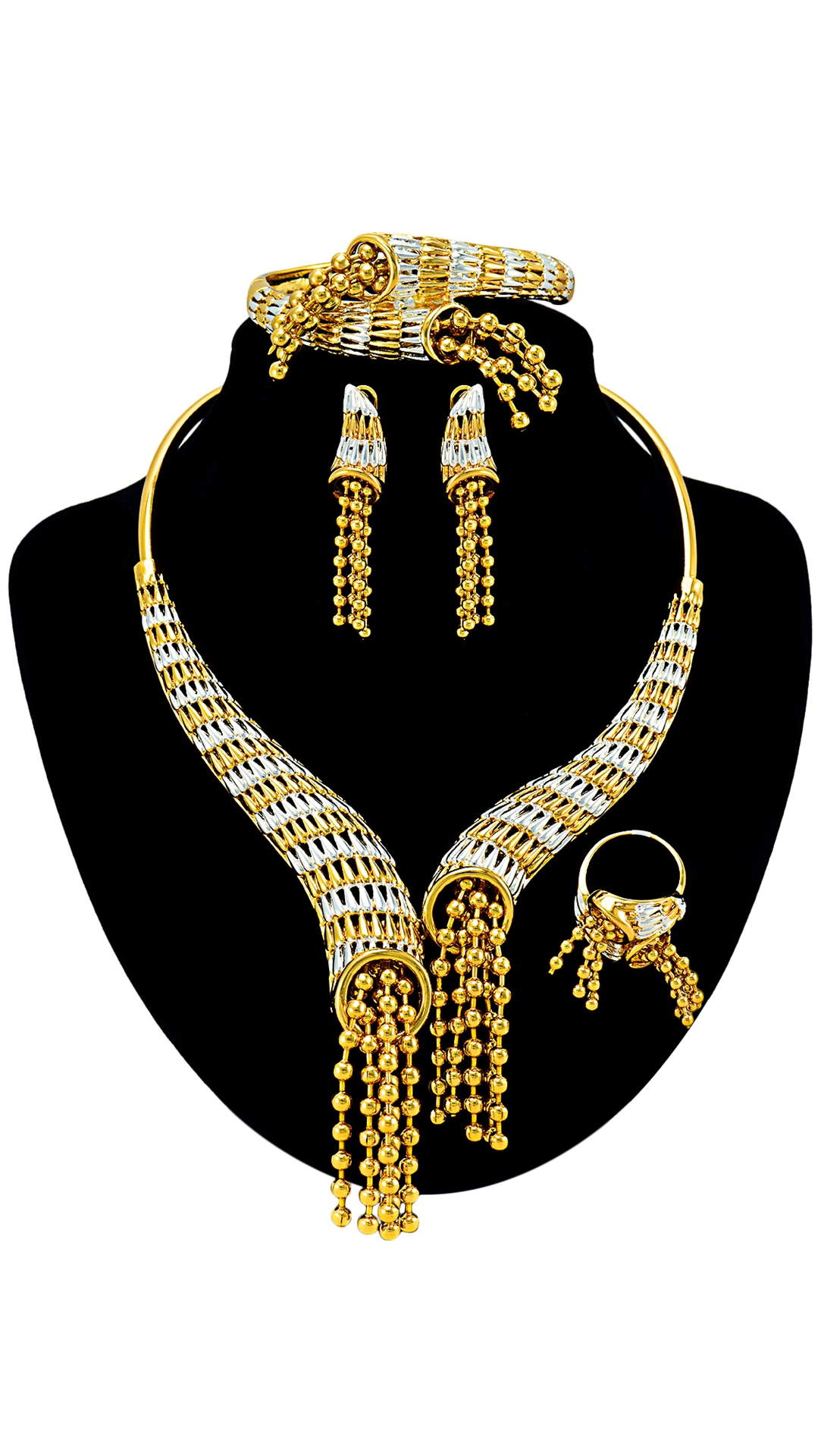 attractive-gold-plated-dubai-style-4-pieces-jewelry-sets