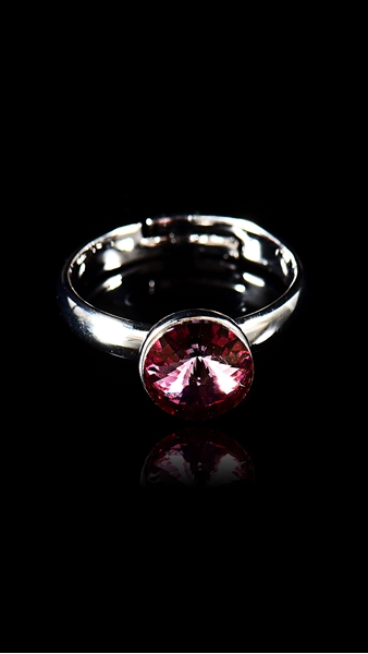 Picture of Touching Platinum Plated Swarovski Element Fashion Rings