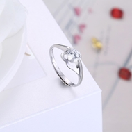 Picture of Sparkling And Fresh Colored Platinum Plated White Fashion Rings
