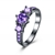 Picture of Natural Designed Gunmetel Plated Purple Fashion Rings