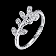 Picture of Latest Platinum Plated White Fashion Rings