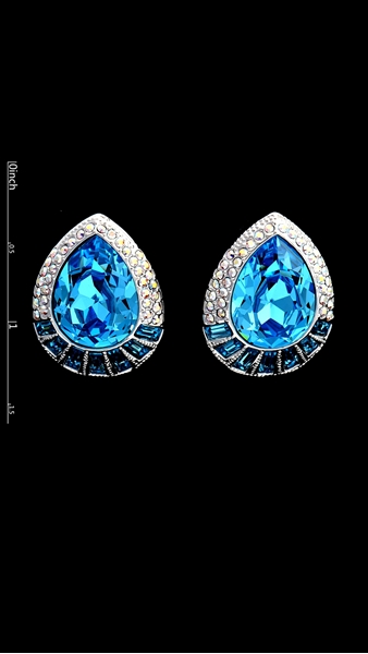 Picture of Touching And Cute Sea Blue Drop Stud 