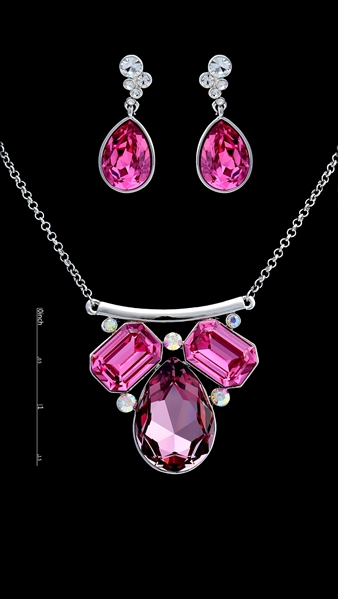 Picture of New Step Zine-Alloy Pink 2 Pieces Jewelry Sets
