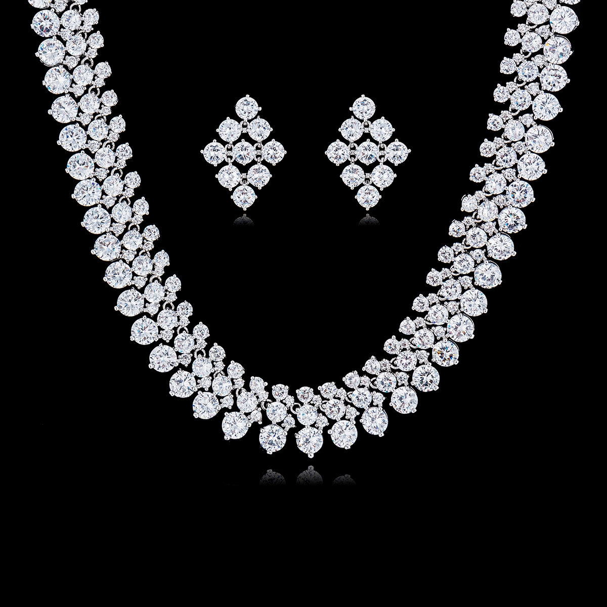 Copper Brass Wedding Necklace And Earring Sets 1JJ050889S