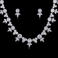 Picture of Wedding Cubic Zirconia Necklace And Earring Sets 1JJ050950S