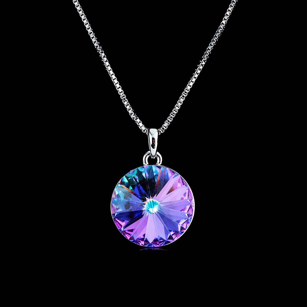 swarovski-element-zinc-alloy-pendant-necklaces-2bl054291n