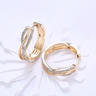 Picture of Inexpensive Gold Plated Medium Small Hoop Earrings of Original Design