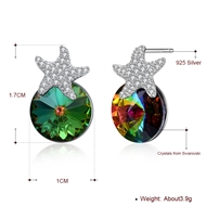Picture of Hypoallergenic Platinum Plated Swarovski Element Stud Earrings with Easy Return