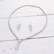 Picture of New Season White Luxury Necklace and Earring Set with SGS/ISO Certification