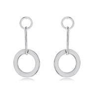 Picture of Big Platinum Plated Dangle Earrings at Unbeatable Price