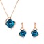 Show details for Good Artificial Crystal Rose Gold Plated Necklace and Earring Set