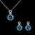 Picture of Good Quality Artificial Crystal Blue Necklace and Earring Set
