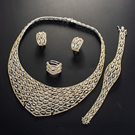Picture of Luxury Platinum Plated 4 Piece Jewelry Set in Flattering Style