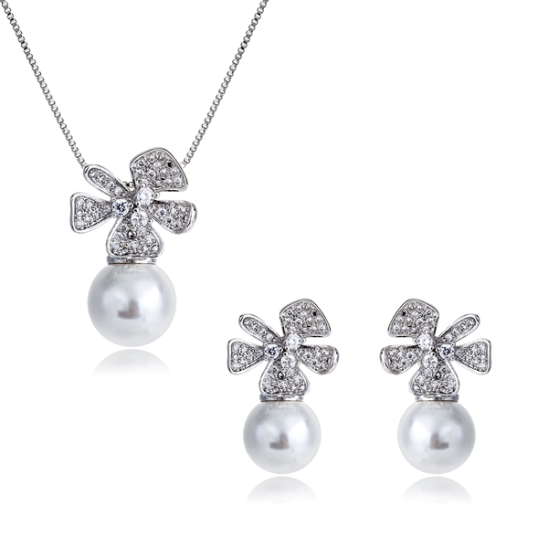 Picture of Popular Cubic Zirconia White Necklace and Earring Set