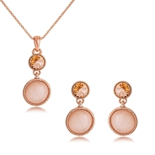 Show details for Brand New White Zinc Alloy Necklace and Earring Set with SGS/ISO Certification