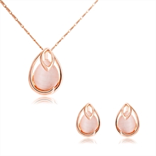 Show details for Classic Rose Gold Plated Necklace and Earring Set with Fast Shipping