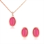 Show details for Good Quality Opal Rose Gold Plated Necklace and Earring Set