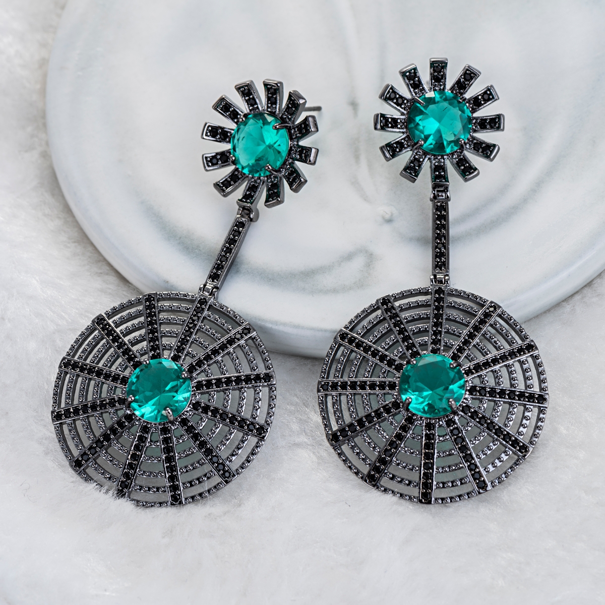 Great Cubic Zirconia Big Dangle Earrings