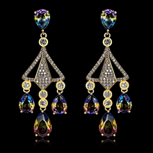 Show details for Copper or Brass Cubic Zirconia Dangle Earrings at Great Low Price
