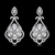 Picture of Hypoallergenic Platinum Plated Cubic Zirconia Dangle Earrings with Easy Return