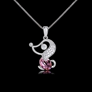 Picture of Charming Purple Platinum Plated Pendant Necklace As a Gift