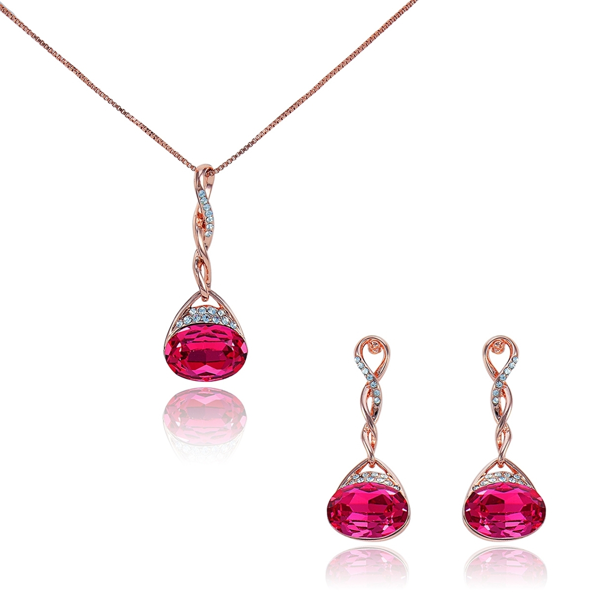 Pretty Small Crystal 2 Pieces Jewelry Sets