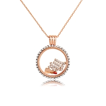 Show details for Fashion Cubic Zirconia Rose Gold Plated Pendant Necklace