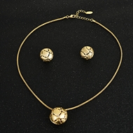 Picture of Bulk Zinc Alloy Gold Plated Necklace and Earring Set Wholesale Price