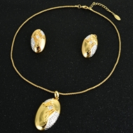 Picture of Dubai Gold Plated Necklace and Earring Set with No-Risk Refund