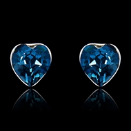Picture of Gorgeous Dark Blue Platinum Plated Stud
